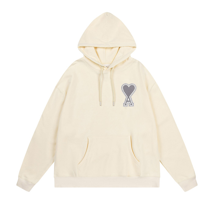 AMI  Big Logo Hoodie Cream