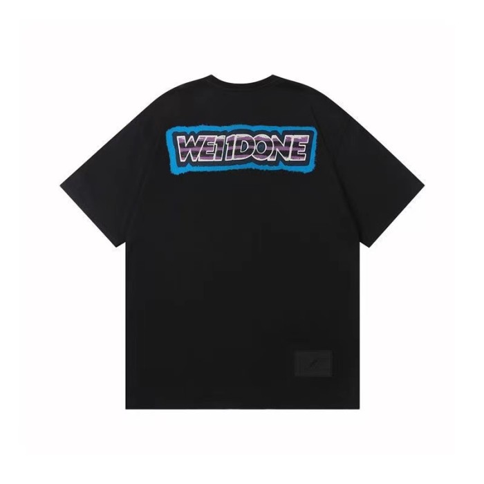 WE11DONE Track Gradient Letters Logo Tee Black