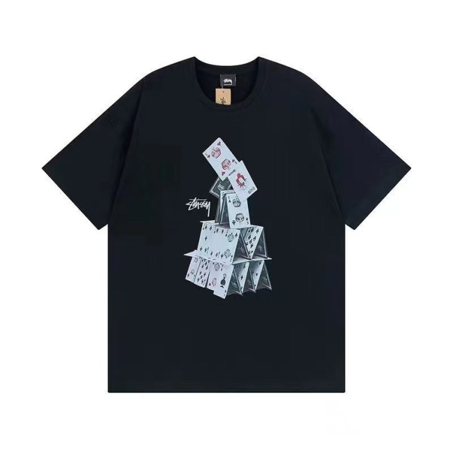 STUSSY  House Of Cards Tee In Black