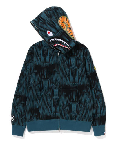 A Bathing Ape Speed Racer Shark Full Zip Hoodie In Blue