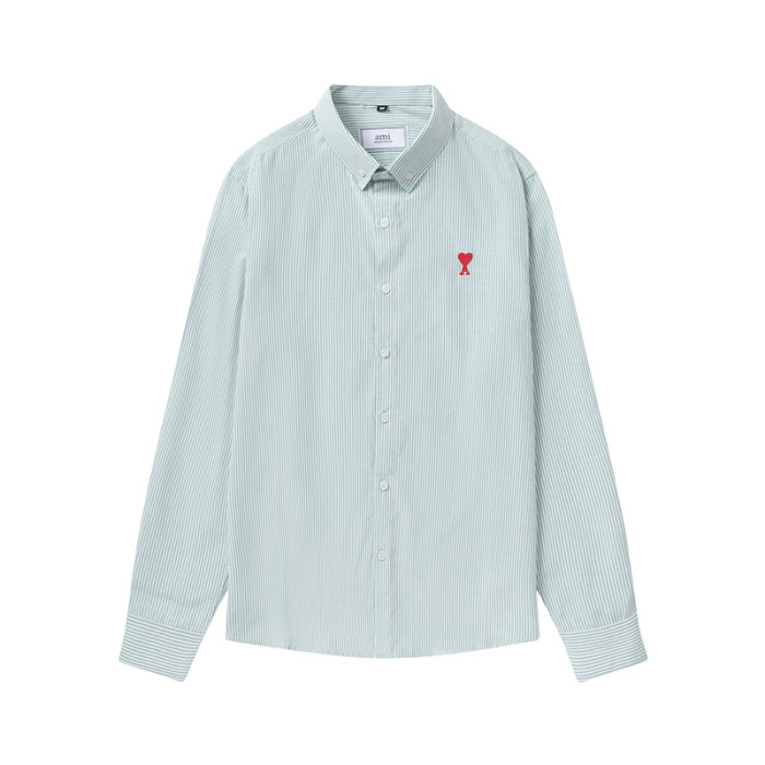 AMI Long Sleeve Logo Shirt Light Green