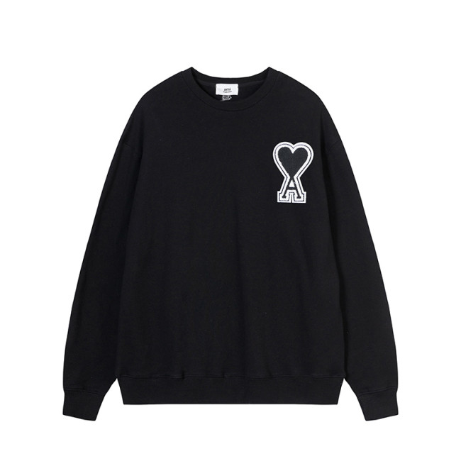 AMI  Big Logo Crewneck Hoodie Black