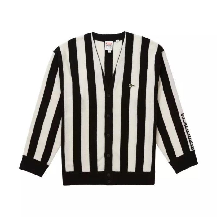 Supreme Stripe Cardigan Hoodie Black