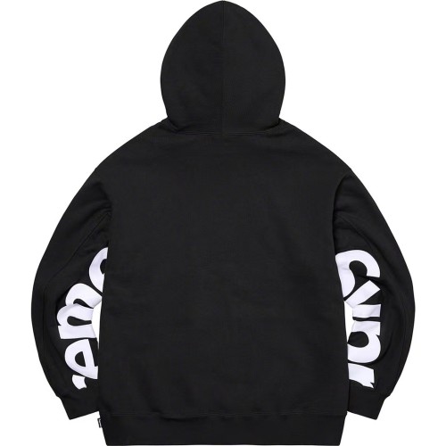 Supreme Cropped Panels Hoodie Black