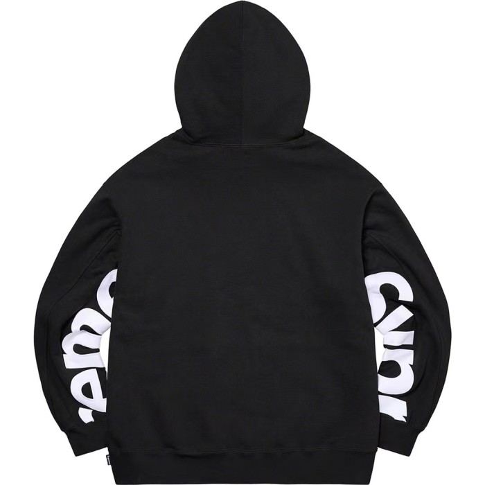 Supreme Cropped Panels Hoodie Black