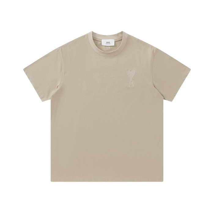 AMI Same Color Logo Tee Brown