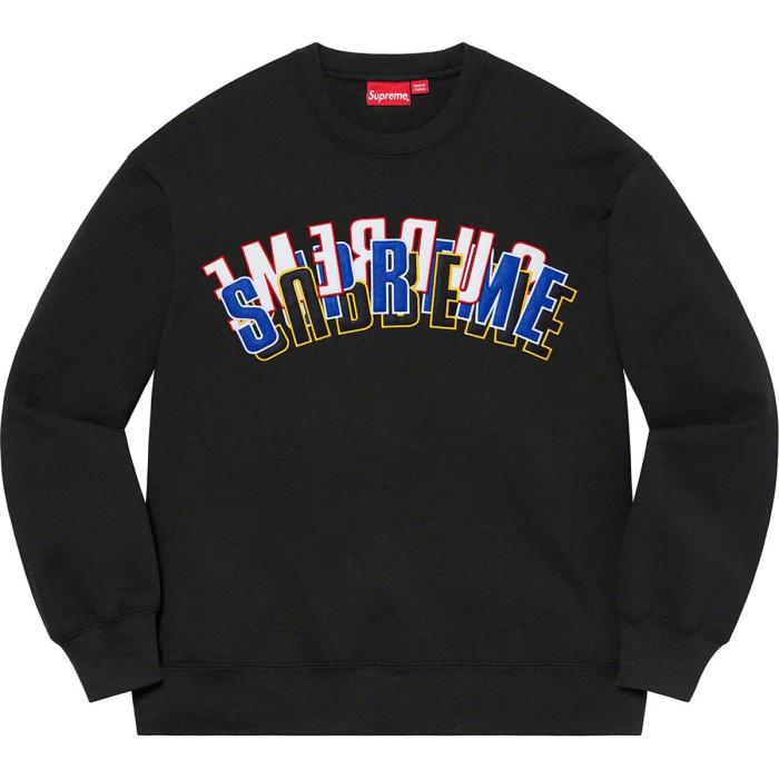 Supreme Stacked Crewneck Hoodie Black