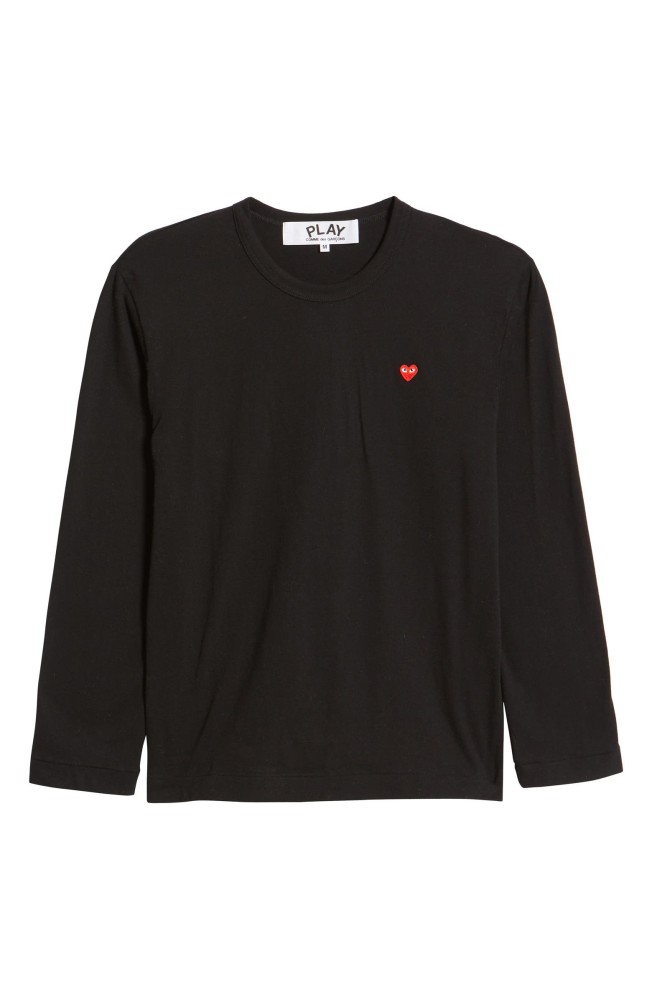 Small Heart Long Sleeve Cotton T-Shirt