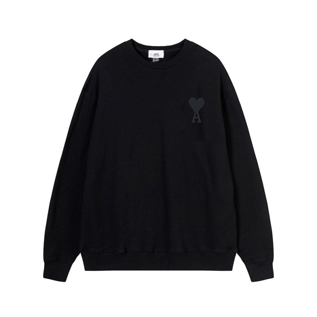 AMI Classic Logo Crewneck Hoodie Black