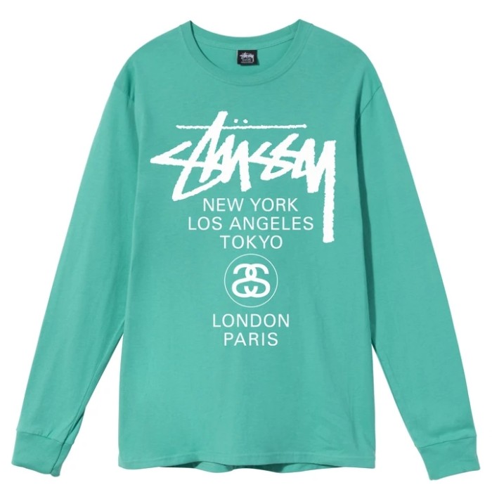 STUSSY WORLD TOUR CREW LONG SLEEVE TEE