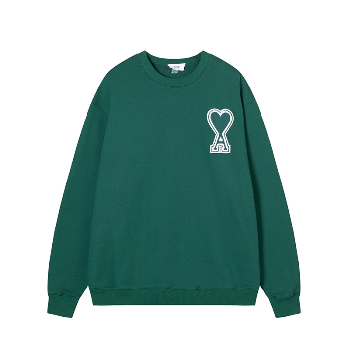 AMI  Big Logo Crewneck Hoodie Dark Green