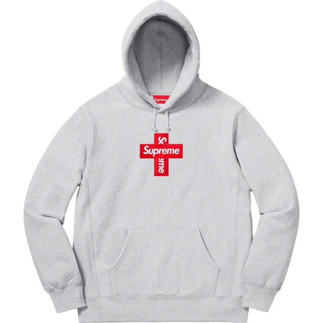 Supreme Cross Box Hoodie Grey