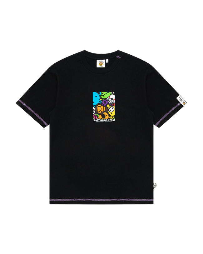 A Bathing Ape Baby Milo box logo print tee In Black