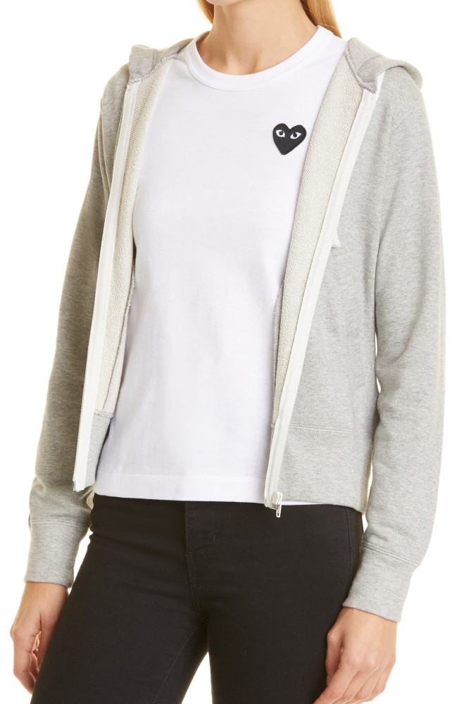 Heart Graphic Zip Hoodie