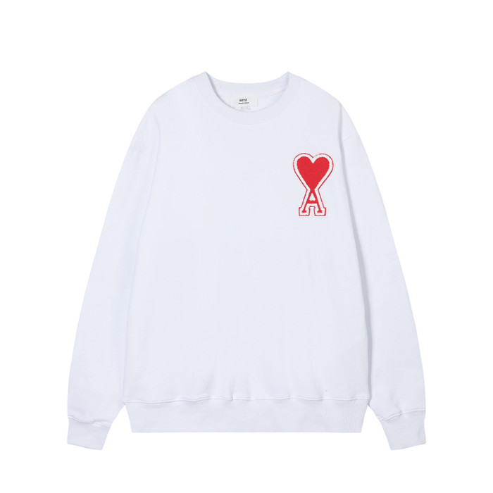 AMI  Big Logo Crewneck Hoodie White