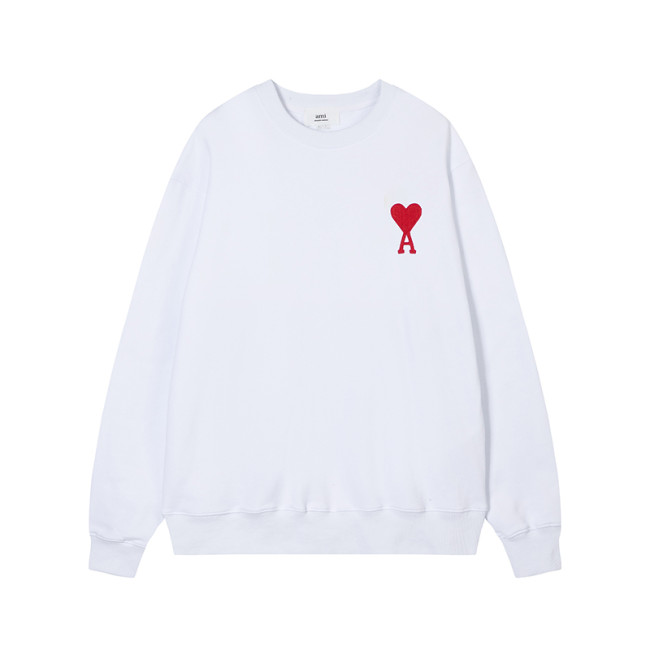 AMI Classic Logo Crewneck Hoodie White