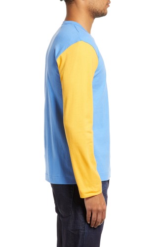 Men's Colorblock Long Sleeve Cotton T-Shirt