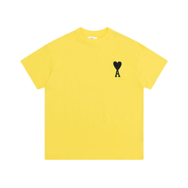 AMI Black Logo Tee Yellow