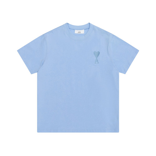 AMI Same Color Logo Tee Blue