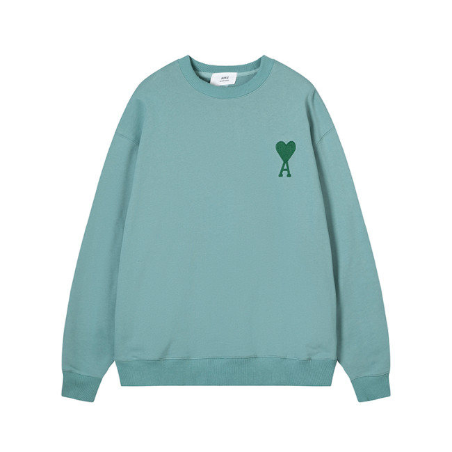 AMI Classic Logo Crewneck Hoodie Mint Green