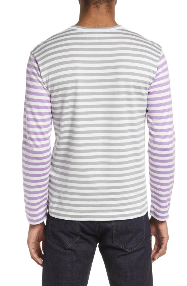 Small Heart Stripe Colorblock Long Sleeve T-Shirt