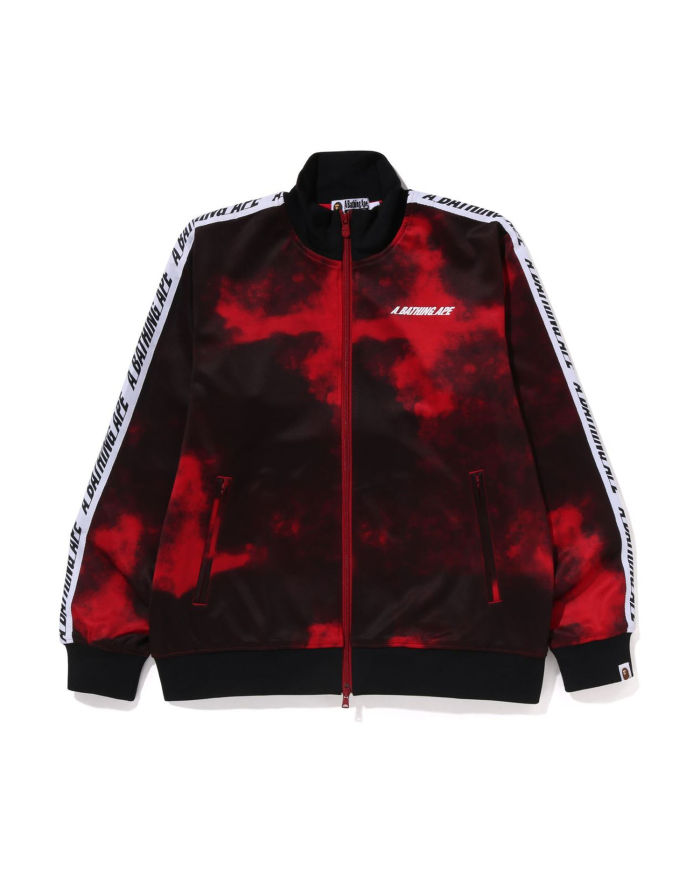 A Bathing Ape Tie Dye Track Jacket In Bright Red