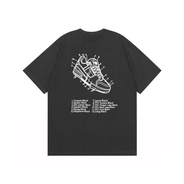 WE11DONE Shoe Print Tee Grey