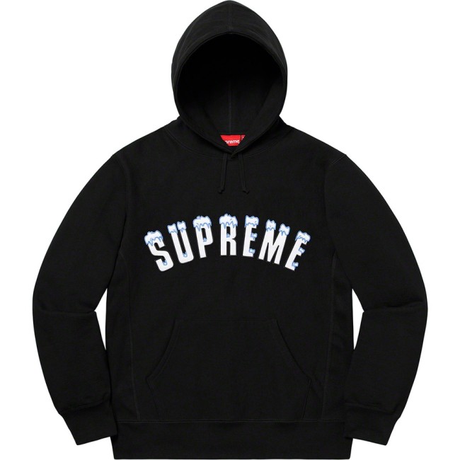 Supreme Icy Arc Logo Hoodie Black/White