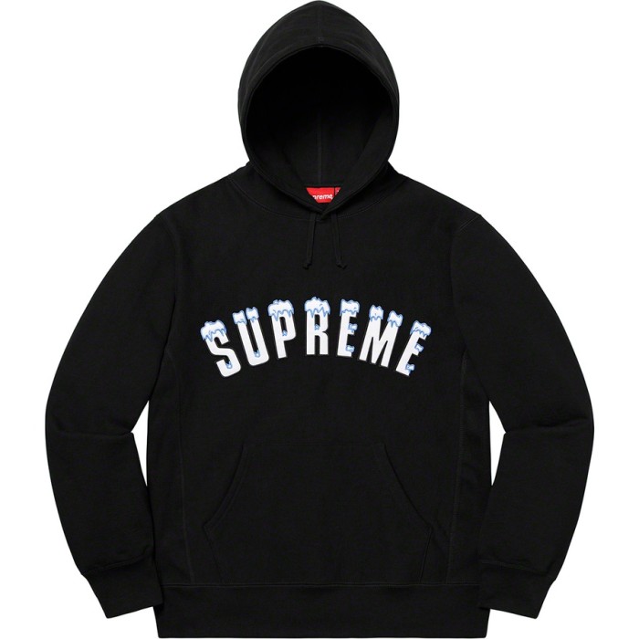 Supreme Icy Arc Logo Hoodie Black/White