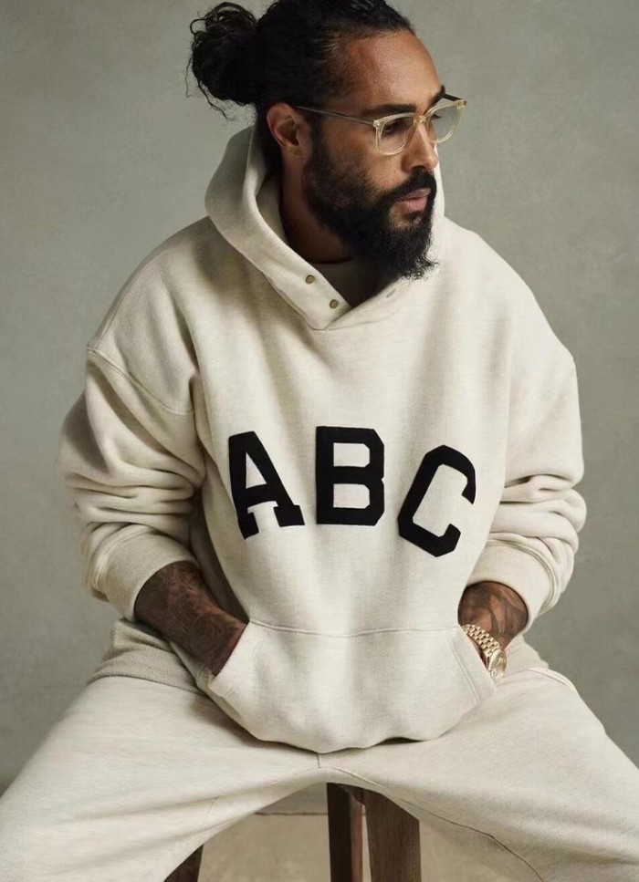 FEAR OF GOD ESSENTIALS ABC PRINT HOODIE