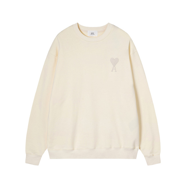 AMI Classic Logo Crewneck Hoodie Cream