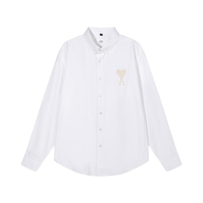 AMI Long Sleeve Logo Shirt White