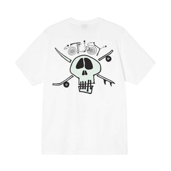 STUSSY 21HO SURF SKATE SKULL TEE