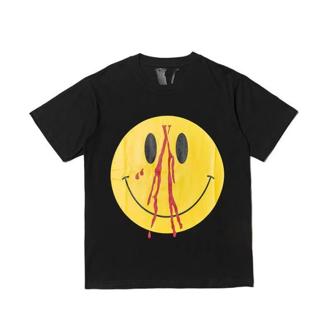 VLONE NOSEBLEED SMILEY FACE TEE IN BLACK