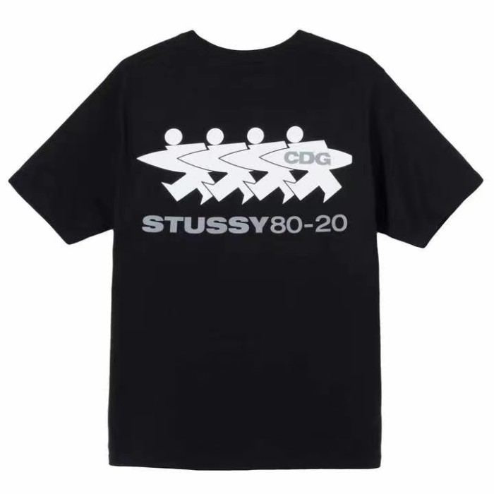 STUSSY x CDG SURFMAN 80-20 ANNIVERSARY LOGO TEE