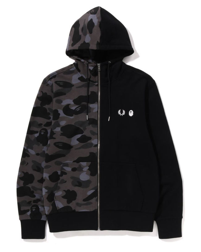 A Bathing Ape X Fred Perry Color Camo Zip Hoodie