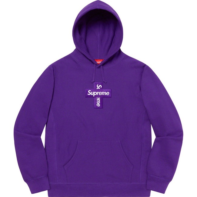 Supreme Cross Box Hoodie Purple