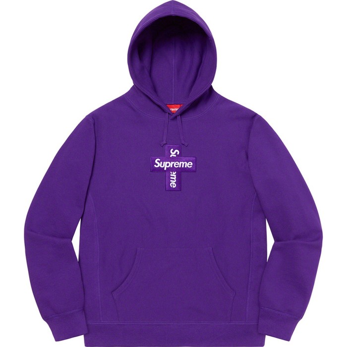Supreme Cross Box Hoodie Purple