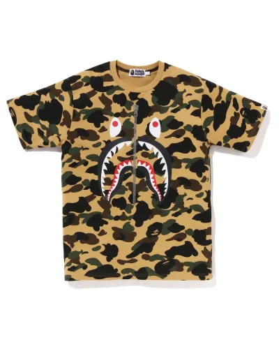 A Bathing Ape 1st Camo Shark Tee In Yellow