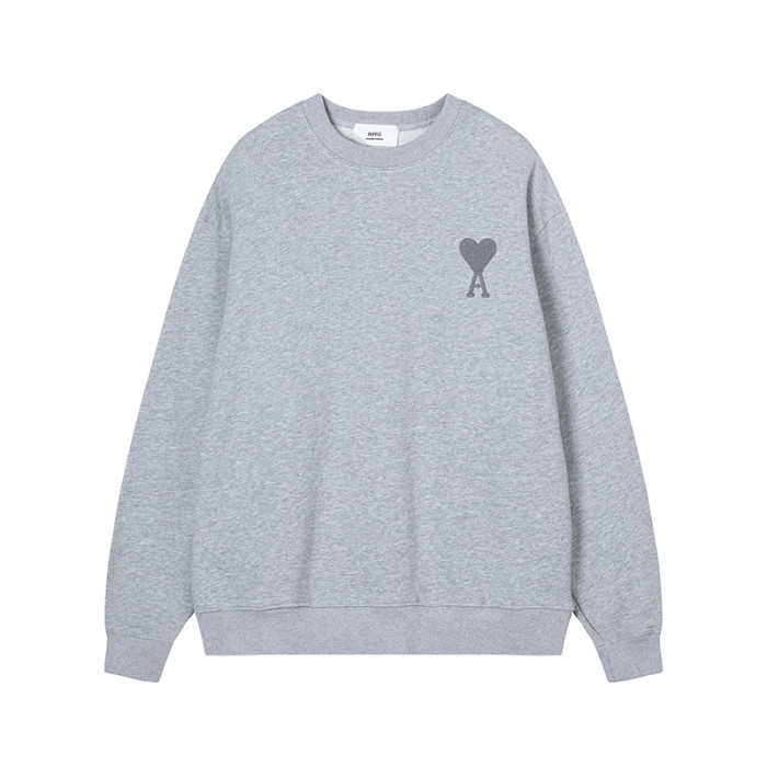 AMI Classic Logo Crewneck Hoodie Grey