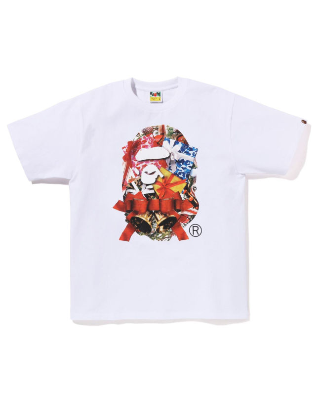 A Bathing Ape Christmas Ape Head Tee In White