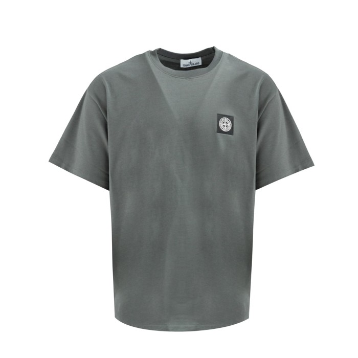 Stone Island Logo Tee In Green
