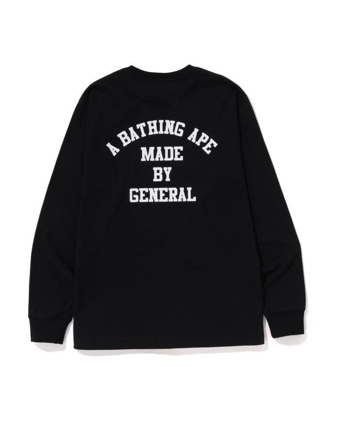 A Bathing Ape Lettered L/S Tee In Black