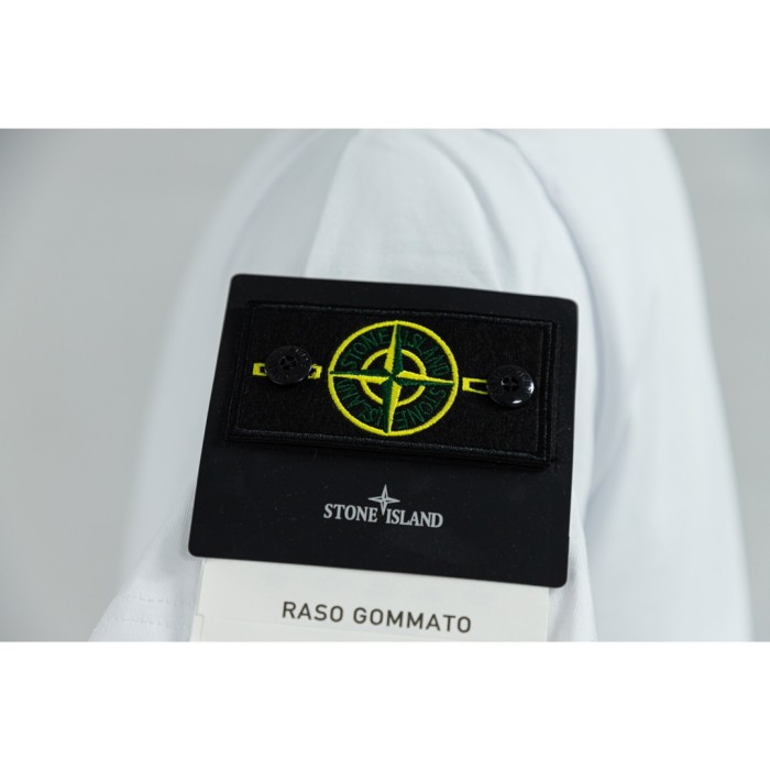 Stone Island Logo Tee With ArmbandIn White