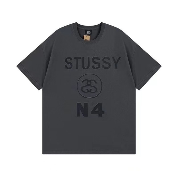 STUSSY No.4 Pigment Dyed Tee In Grey