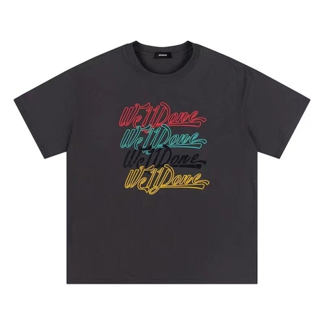 WE11DONE Multicolor Logo Tee Grey