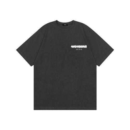 WE11DONE Fuzzy Letters Print Tee Grey