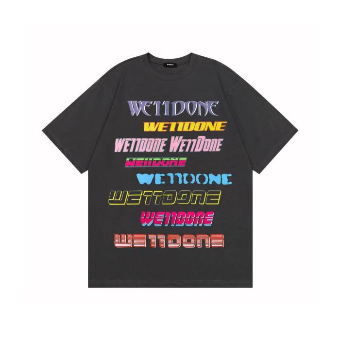 WE11DONE Gradient Color Graffiti Tee Black