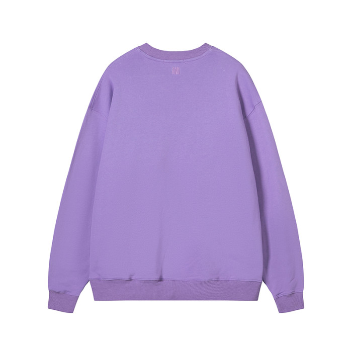 AMI Classic Logo Crewneck Hoodie Purple