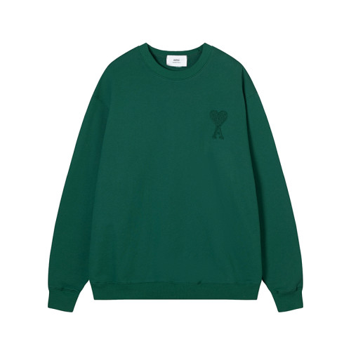AMI Classic Logo Crewneck Hoodie Dark Green